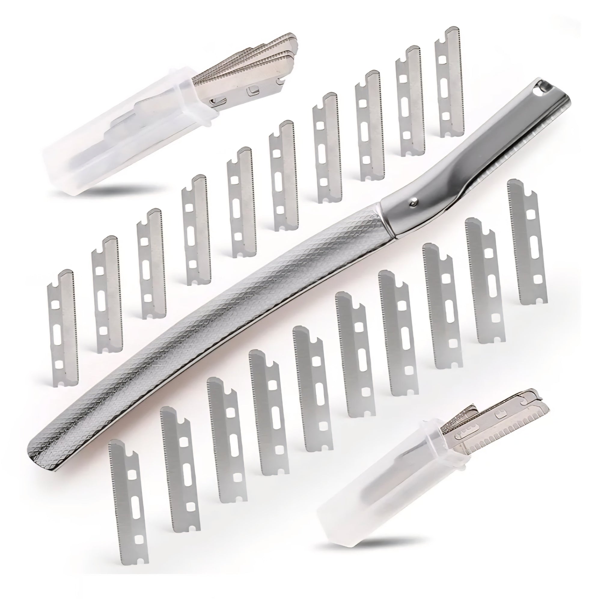 Stainless Steel Dermaplaning & Eyebrow Razor with Refill Blades