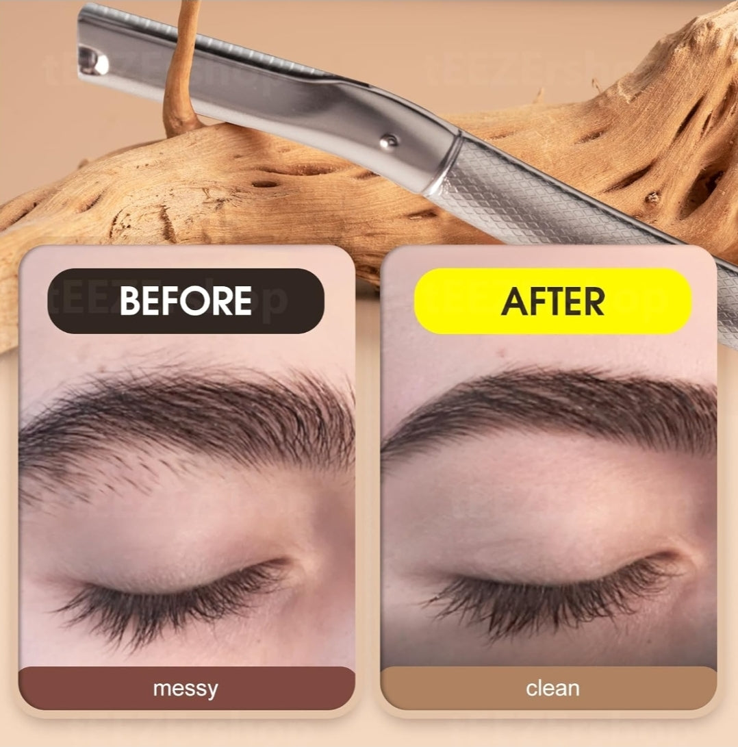 Stainless Steel Dermaplaning & Eyebrow Razor with Refill Blades