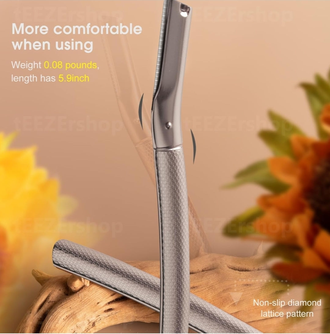 Stainless Steel Dermaplaning & Eyebrow Razor with Refill Blades