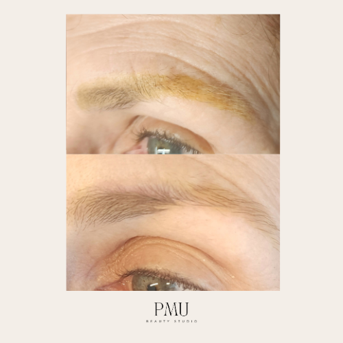PMU Beauty Studio yellow eyebrow removal